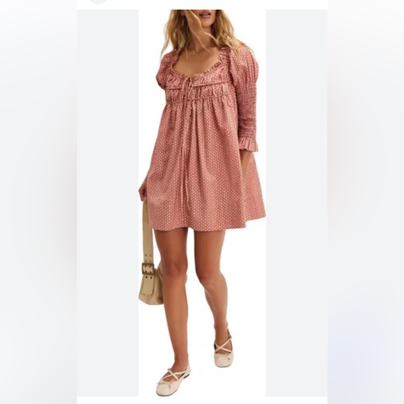 NWT Free People Star Dip Tiered Smocked Button Front Cotton Dress - Picture 5 of 9